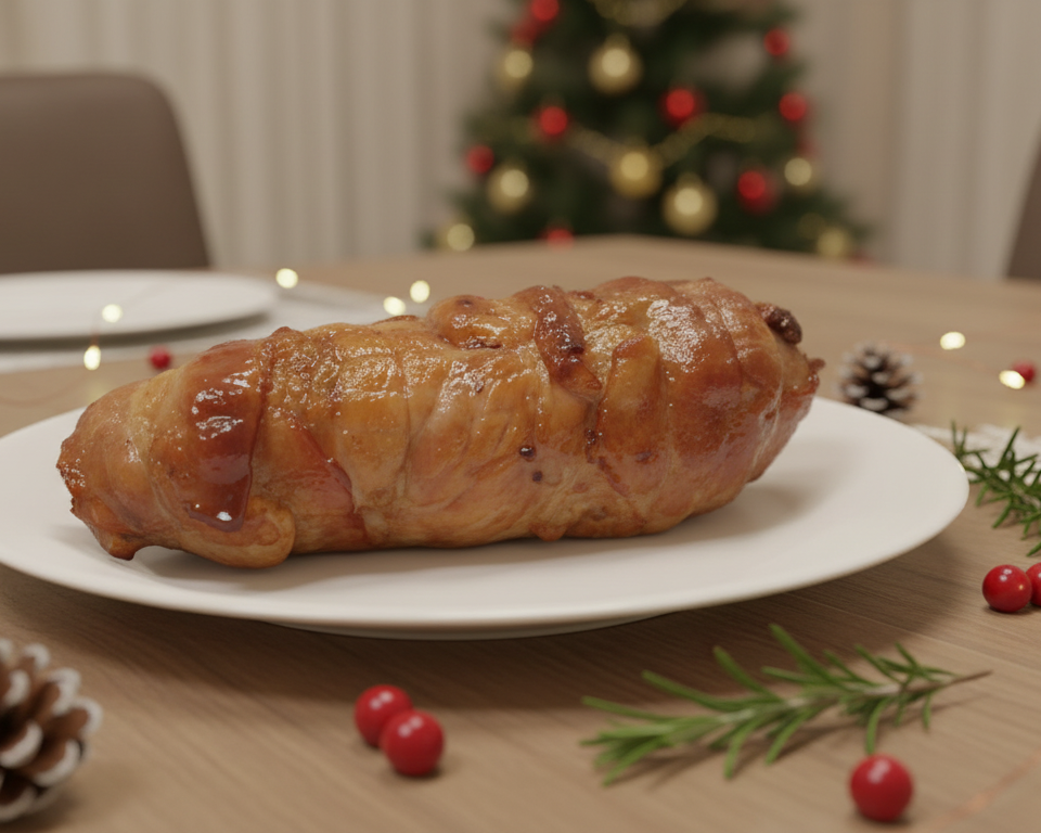 Muslitos de pollo rellenos cocinados (peso final aprox. 350–420 g)